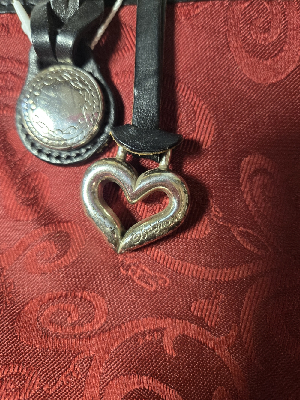 Brighton Red Swirl Tote Bag with Heart Charm - Picture 4 of 6